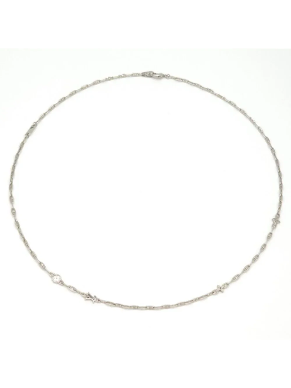Louis Vuitton Necklace LV Speed Silver Colored Metal Length 59.8 LV Signature